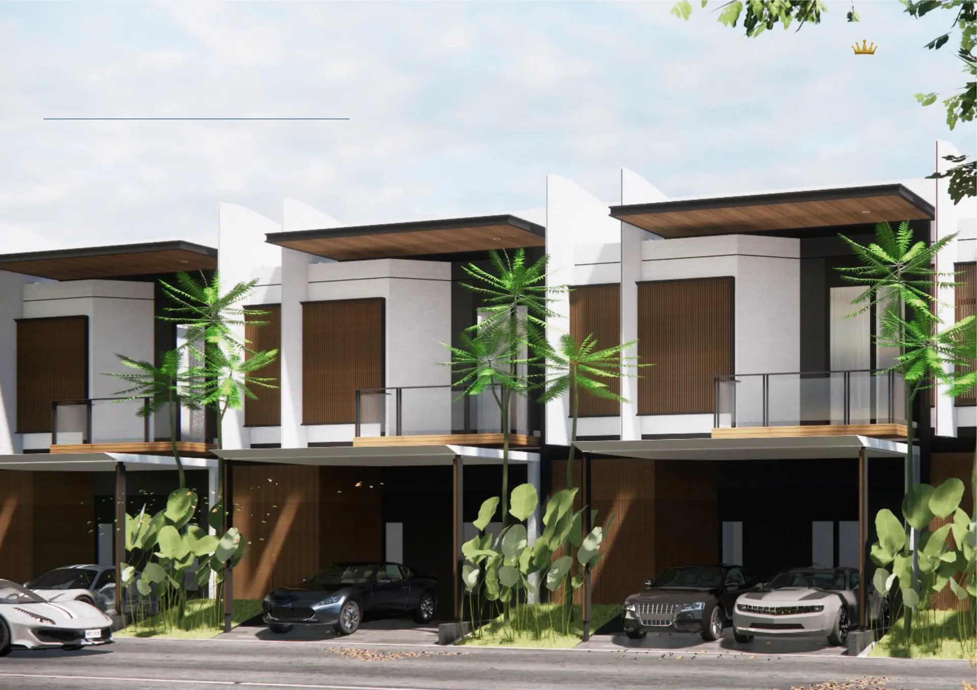Rumah modern minimalis 2 lantai dengan carport luas dan balkon, dijual di Medan