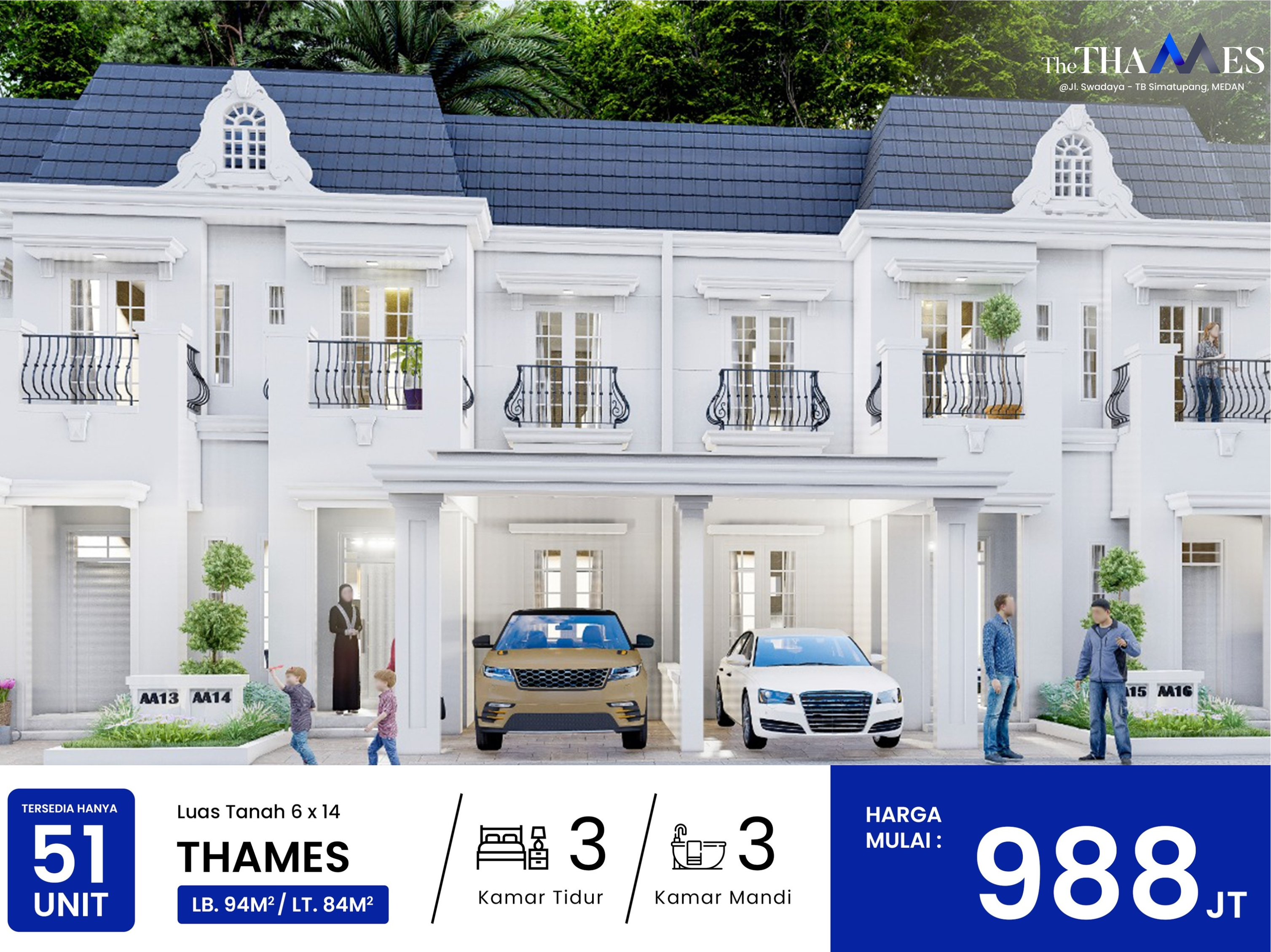 Jual Rumah The Thames Medan | Lokasi Strategis di Pinang Baris