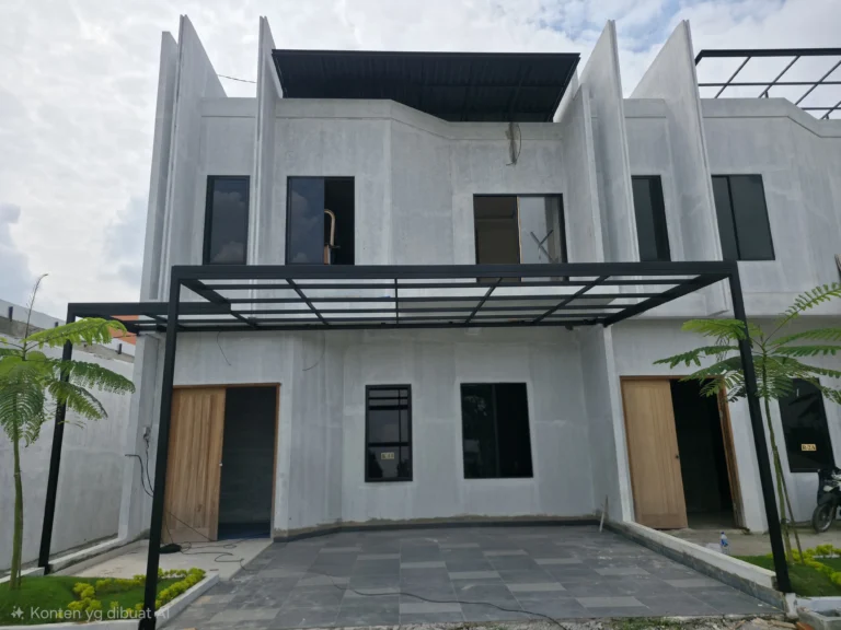Fasad rumah minimalis Medan modern di Royale Residence