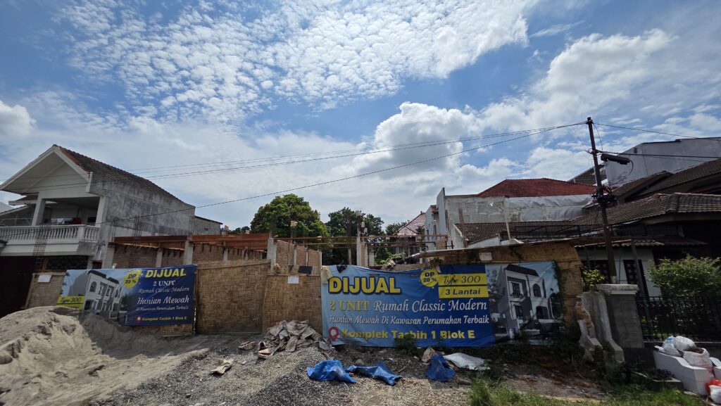 Progress pembangunan Rumah Baru Tasbih 1 Blok E Medan